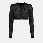 Malhas Cardigan Barocco Lurex Versace Preto Femme
