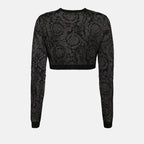 Malhas Cardigan Barocco Lurex Versace Preto Femme