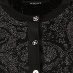 Malhas Cardigan Barocco Lurex Versace Preto Femme