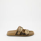 Chaussures ouvertes Sandales Fendi Feel en jacquard Fendi Marron Femme