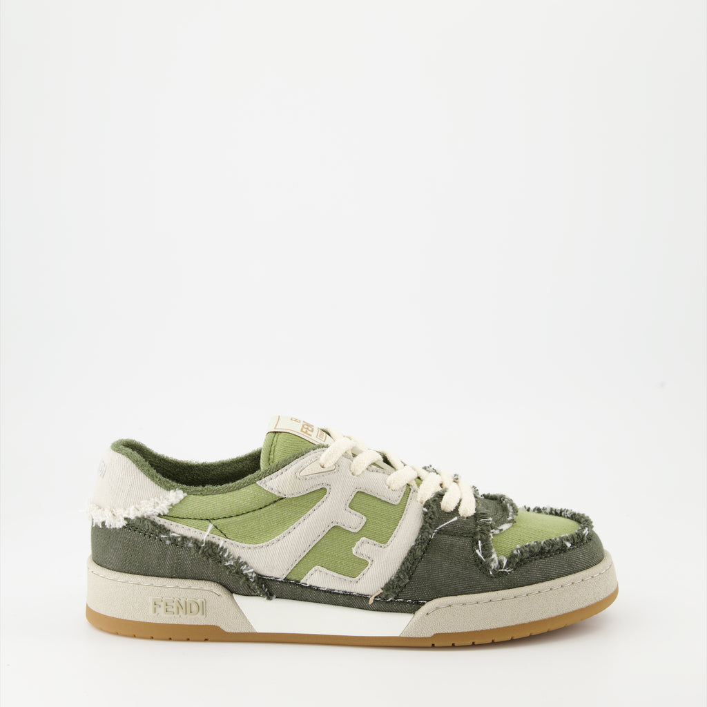 Sneakers Baskets Fendi Match Fendi Green Homme