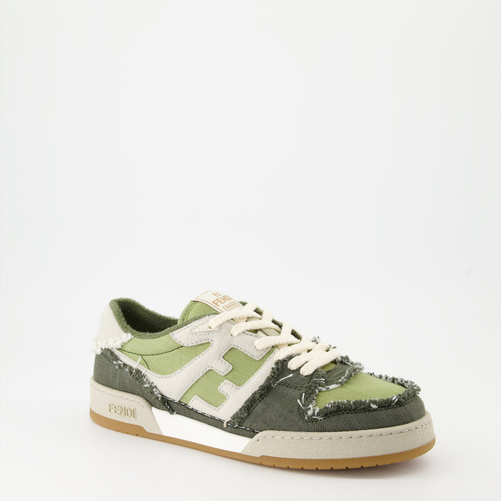 Sneakers Baskets Fendi Match Fendi Green Homme