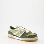 Sneakers Baskets Fendi Match Fendi Green Homme