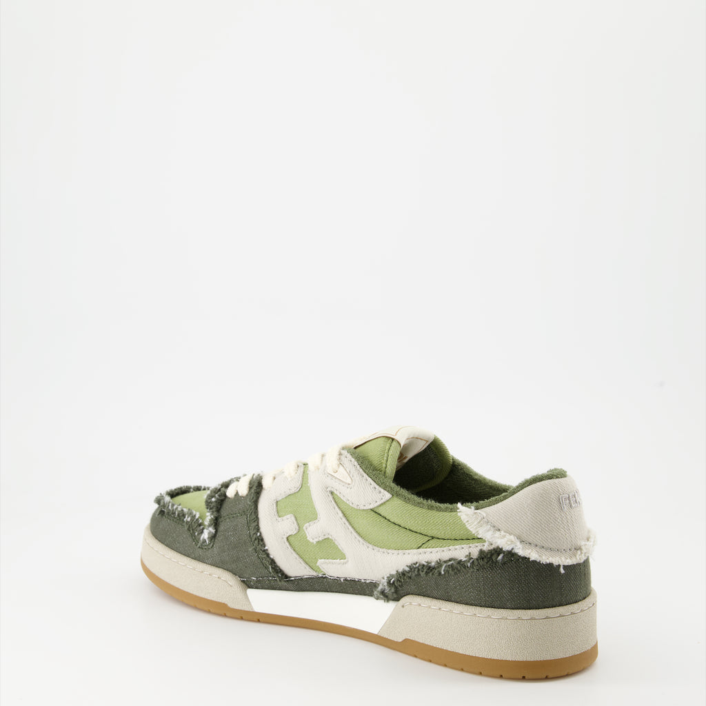 Sneakers Baskets Fendi Match Fendi Green Homme