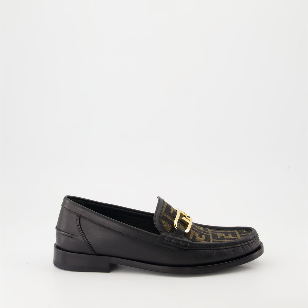 Loafers Fendi O'Lock Leather Loafers Fendi Black Homme
