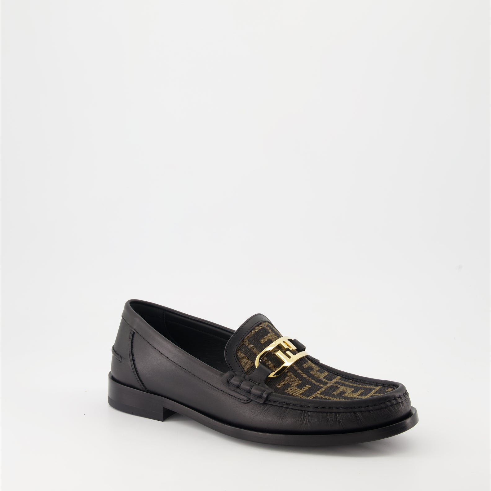 Loafers Fendi O'Lock Leather Loafers Fendi Black Homme