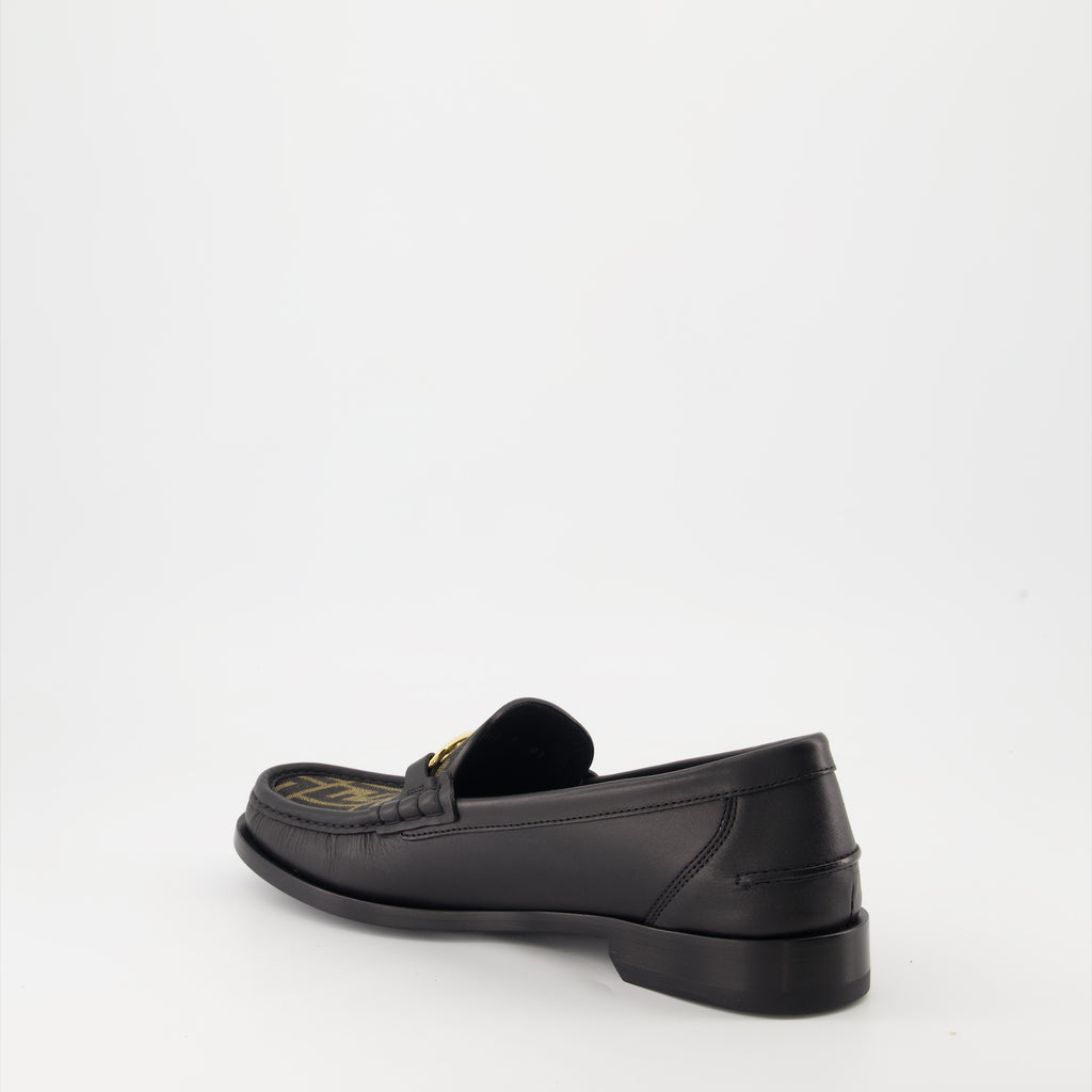 Loafers Fendi O'Lock Leather Loafers Fendi Black Homme
