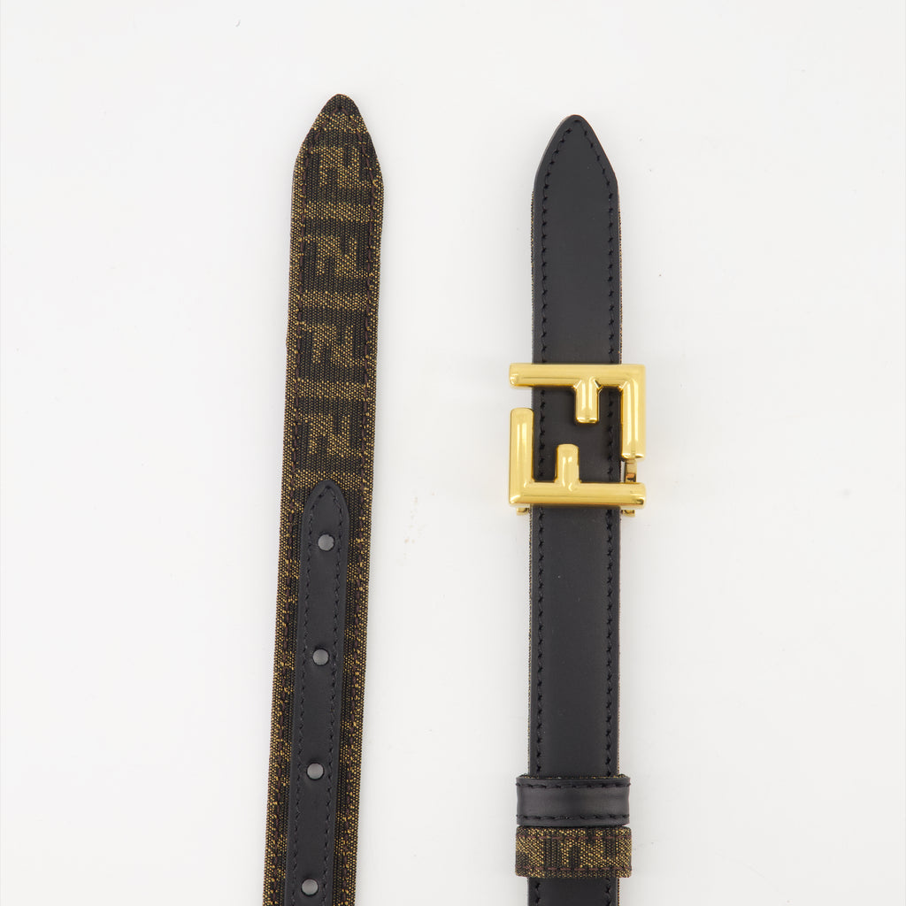 Ceintures Ceinture FF réversible Fendi Noir Femme