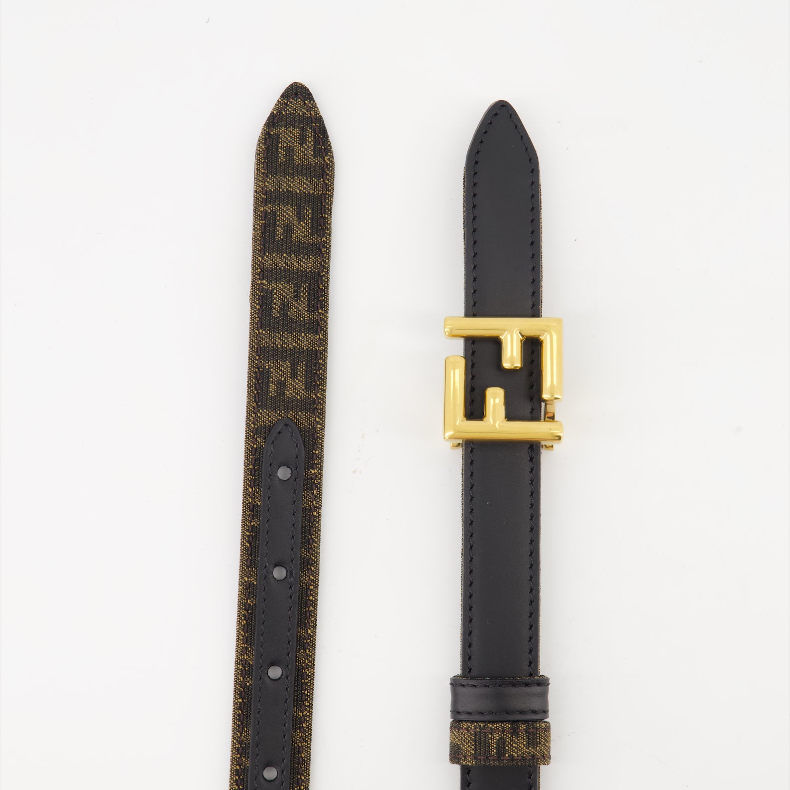 Ceintures Ceinture FF réversible Fendi Noir Femme