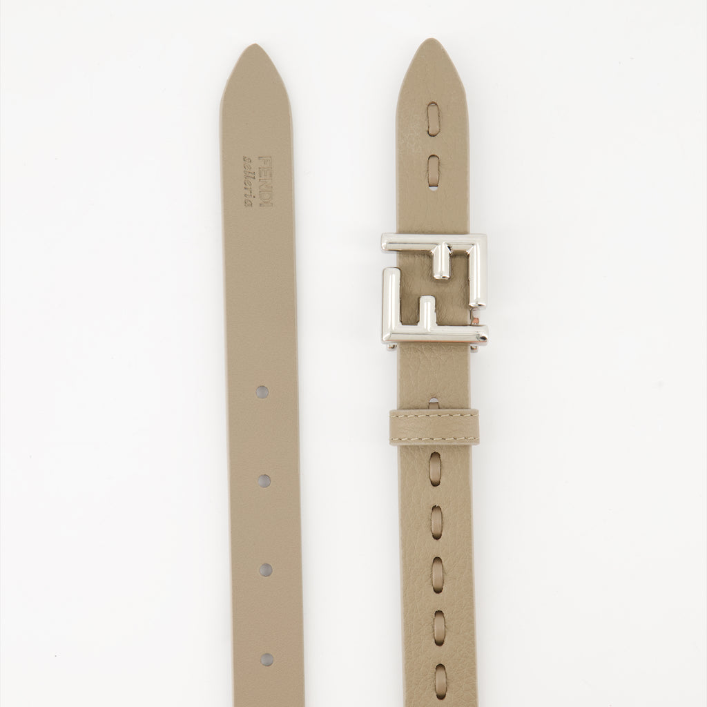 Ceintures Ceinture FF Fendi Beige Femme