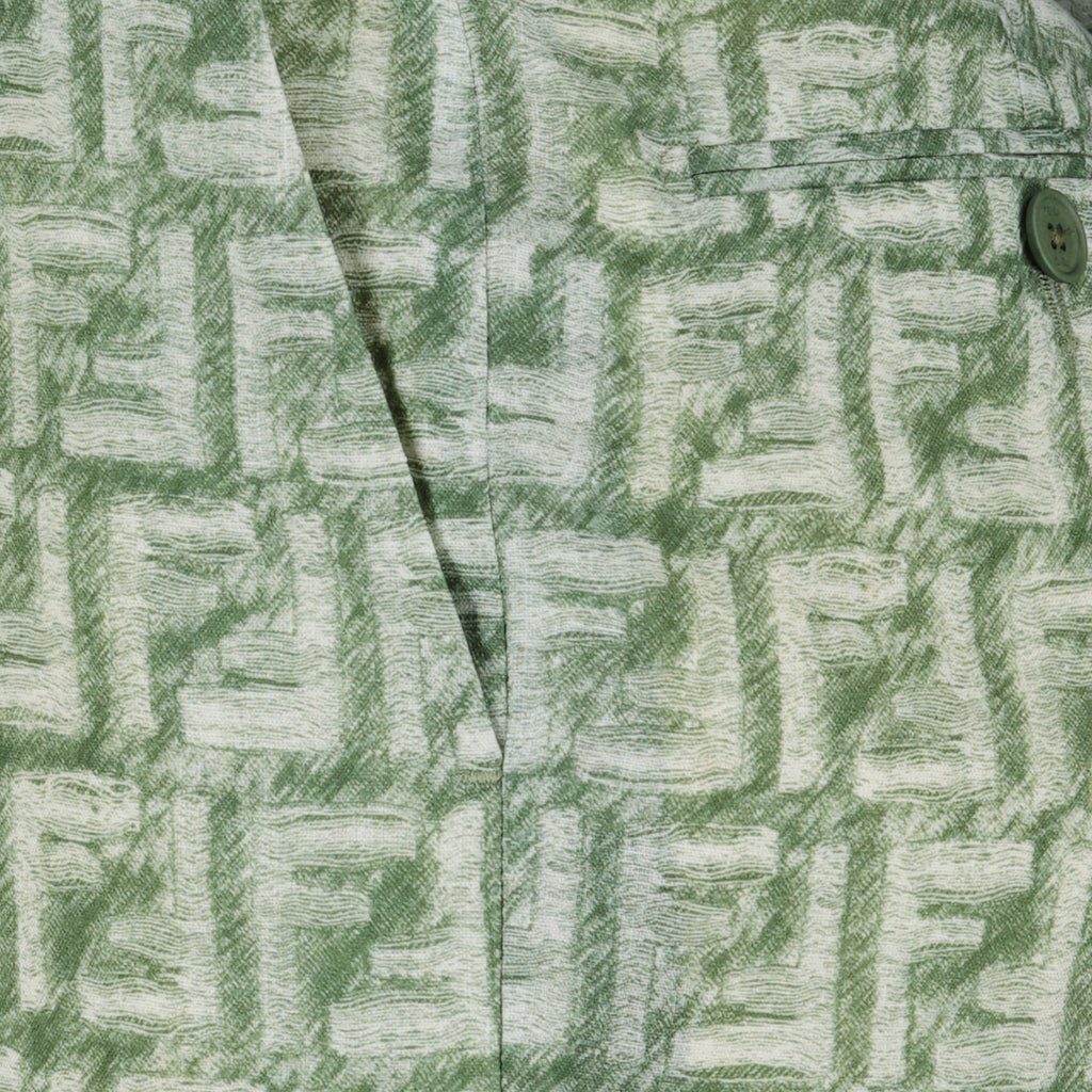 Shorts Short FF en lin Fendi Verde Homme