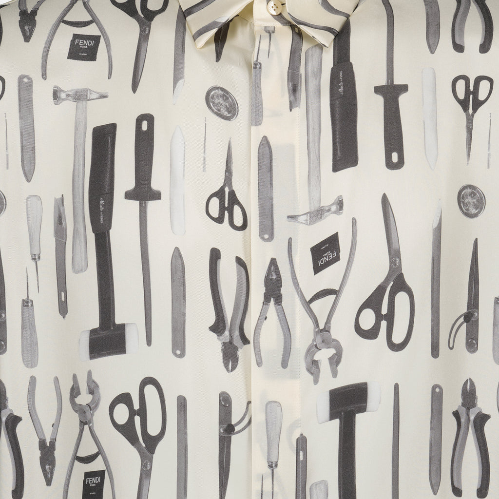 シャツ プリントシャツ Fendi グレー 男