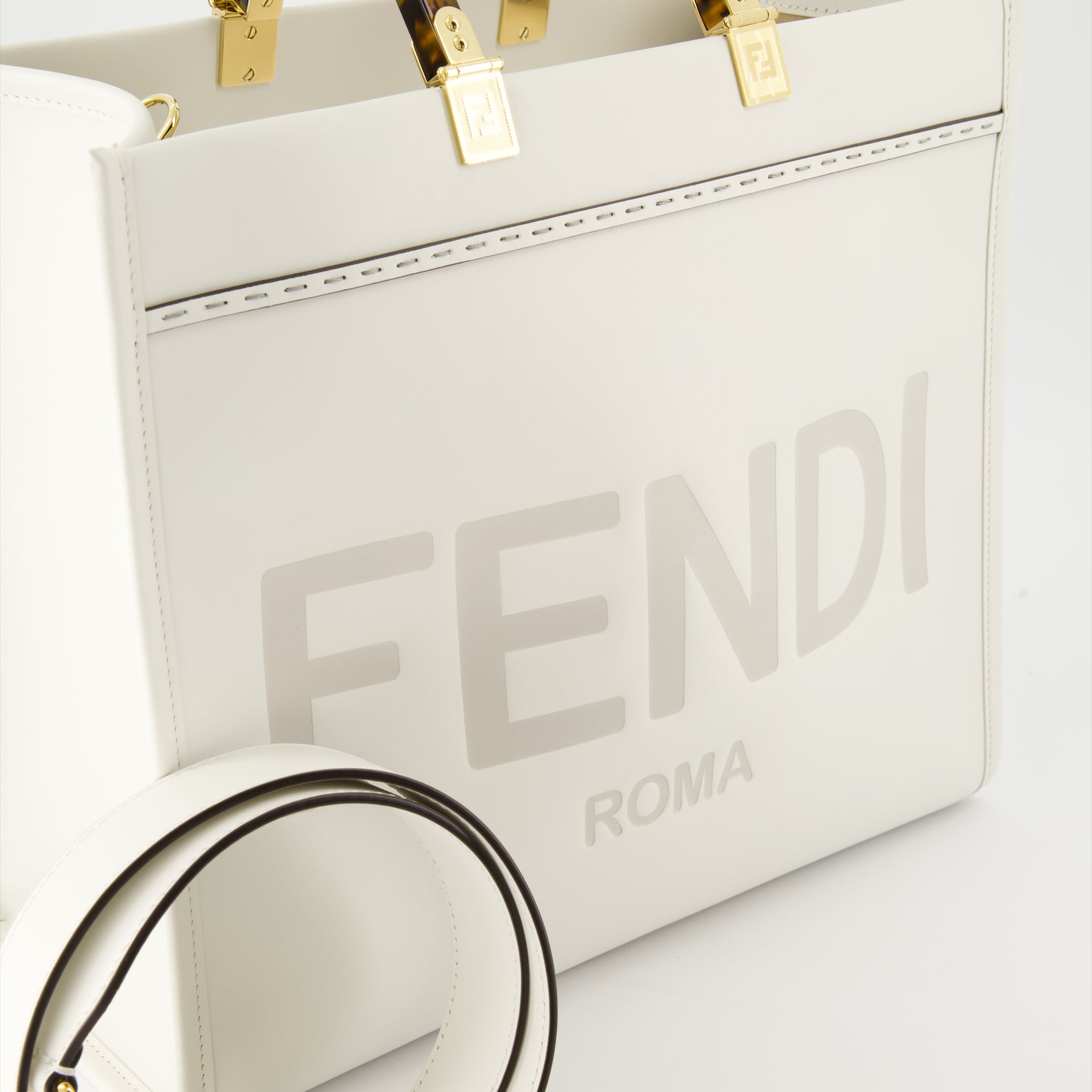 Borse tote Sac cabas Sunshine Fendi Bianco Femme