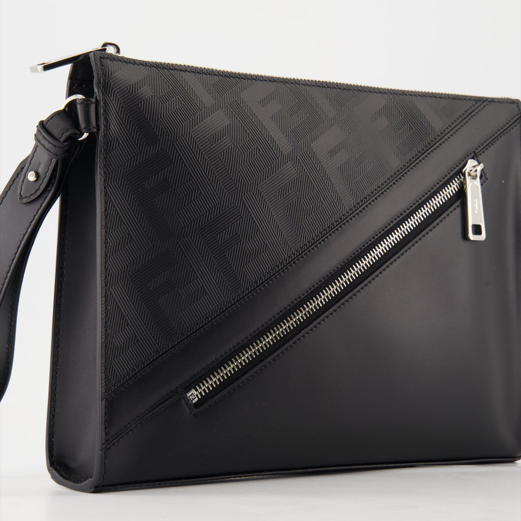 Pouches Pochette Fendi Shadow Diagonal Fendi Black Homme