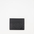Petite maroquinerie Porte-cartes en cuir Fendi Shadow Fendi Noir Homme