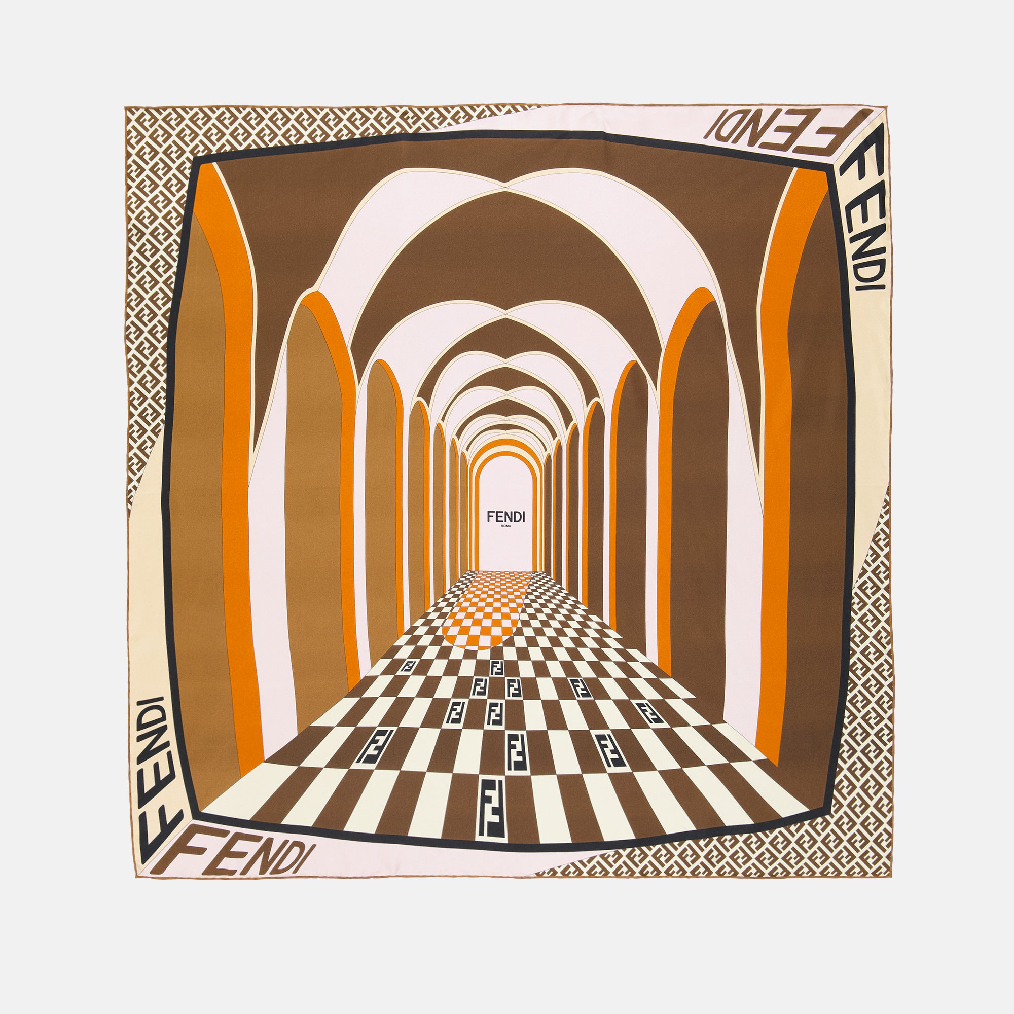 Schals und handschuhe Foulard en soie Fendi Braun Femme