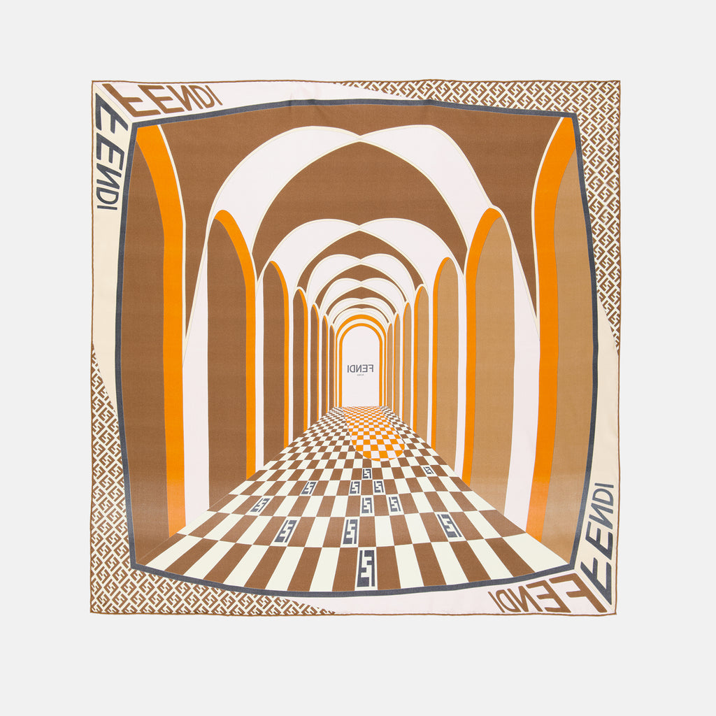 Schals und handschuhe Foulard en soie Fendi Braun Femme