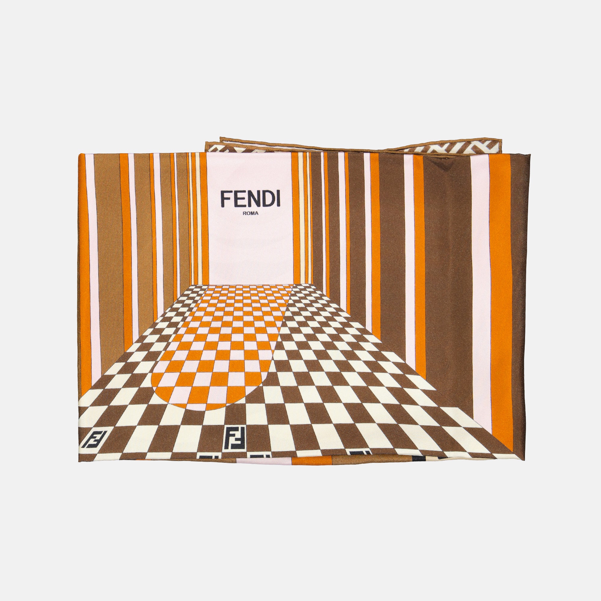 Schals und handschuhe Foulard en soie Fendi Braun Femme
