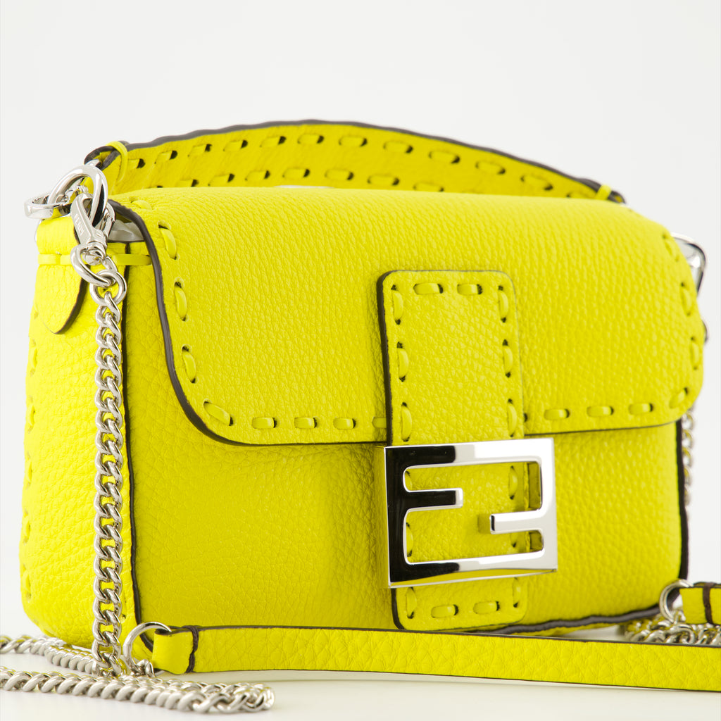 Borse a mano e a spalla Sac Baguette Fendi Giallo Femme