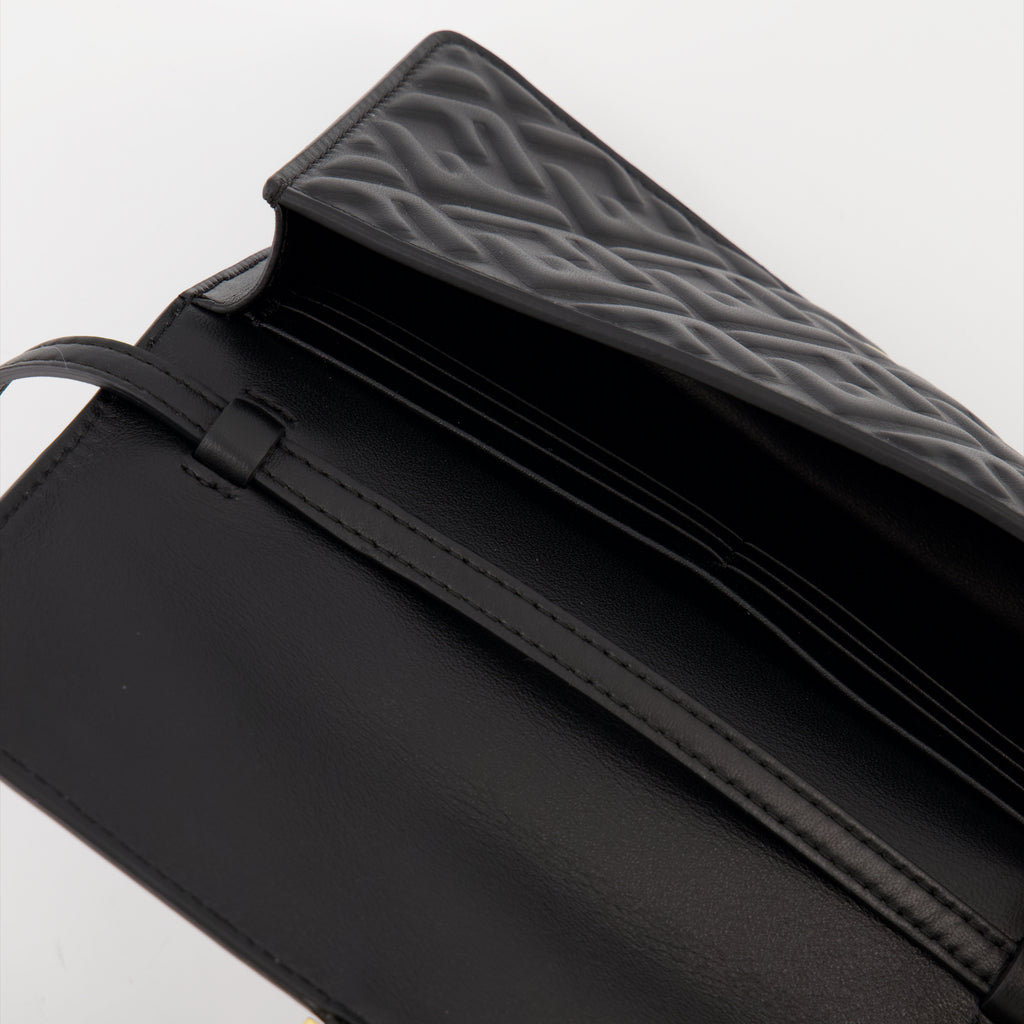 Umhängetaschen Portefeuille à chaîne Baguette Fendi Schwarz Femme