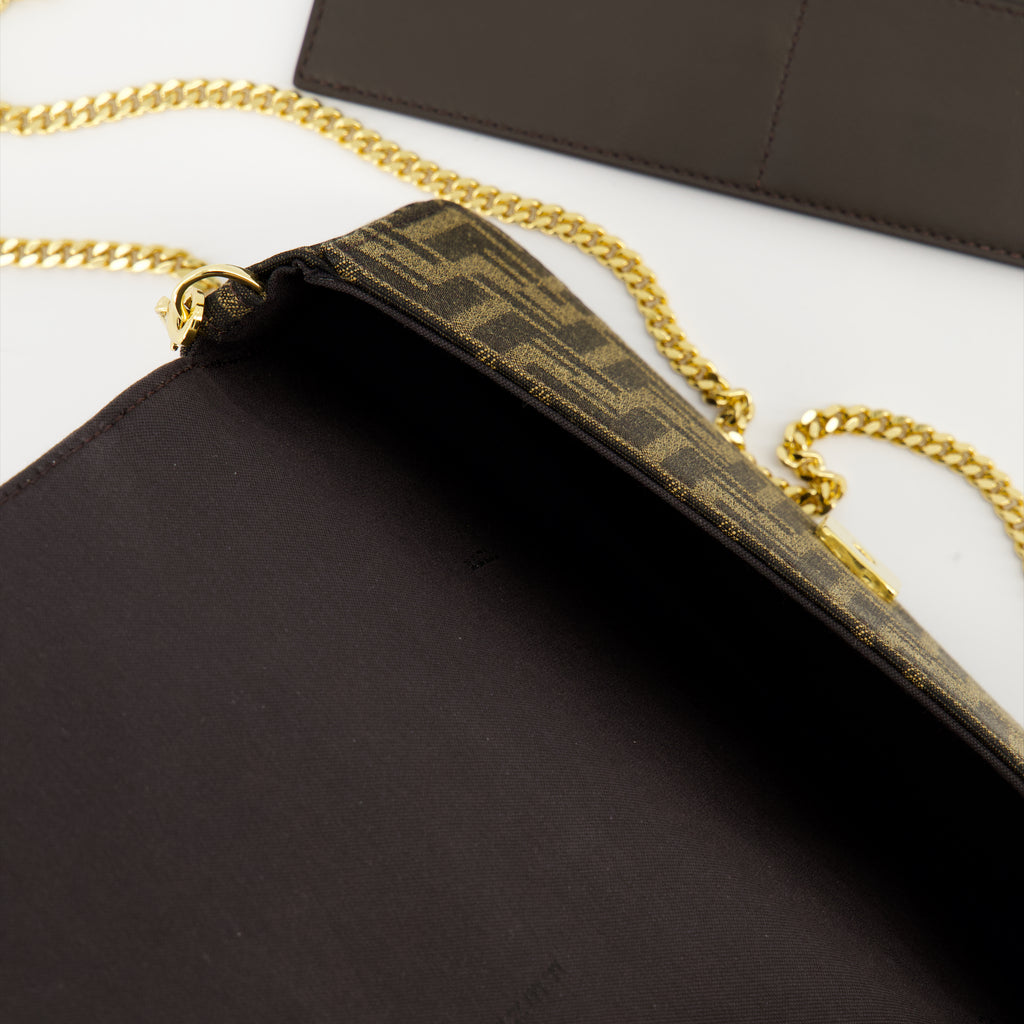 Bolsas transversais Portefeuille à chaîne Fendigraphy Fendi Marrom Femme