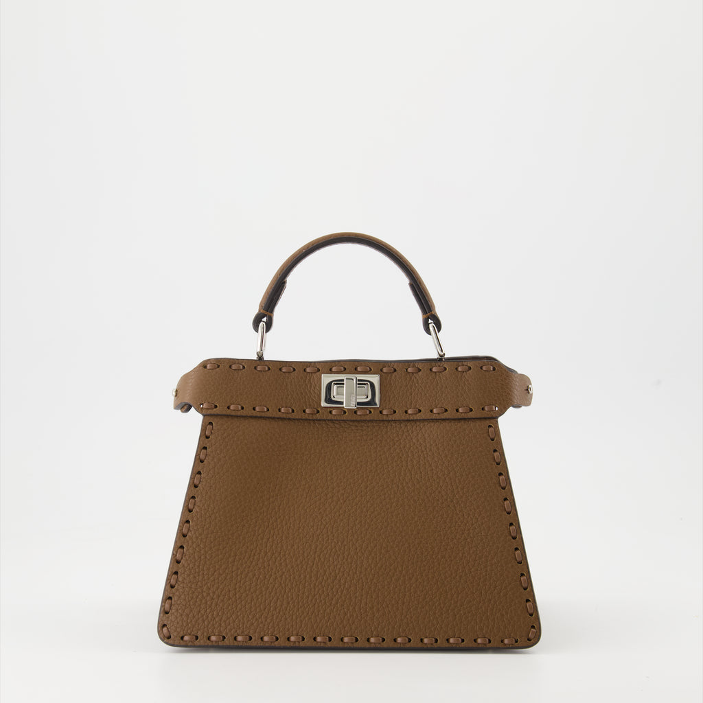 Bolsas de mão e de ombro Sac Peekaboo ISeeU Fendi Marrom Femme