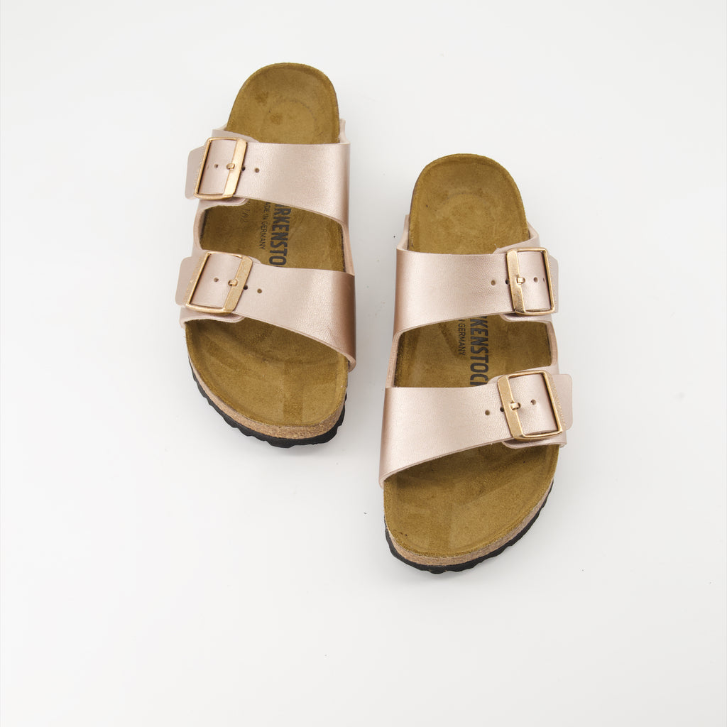 オープントゥシューズ アリゾナ ビルコフローサンダル Birkenstock ピンク Femme