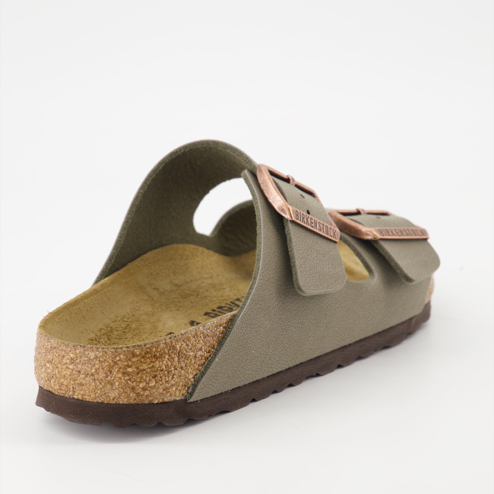 Chaussures ouvertes Claquettes Arizona Birko-Flor Birkenstock Kaki Femme