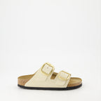 Open shoes Claquettes Arizona Big Buckle Birkenstock Beige Femme