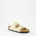 Open shoes Claquettes Arizona Big Buckle Birkenstock Beige Femme