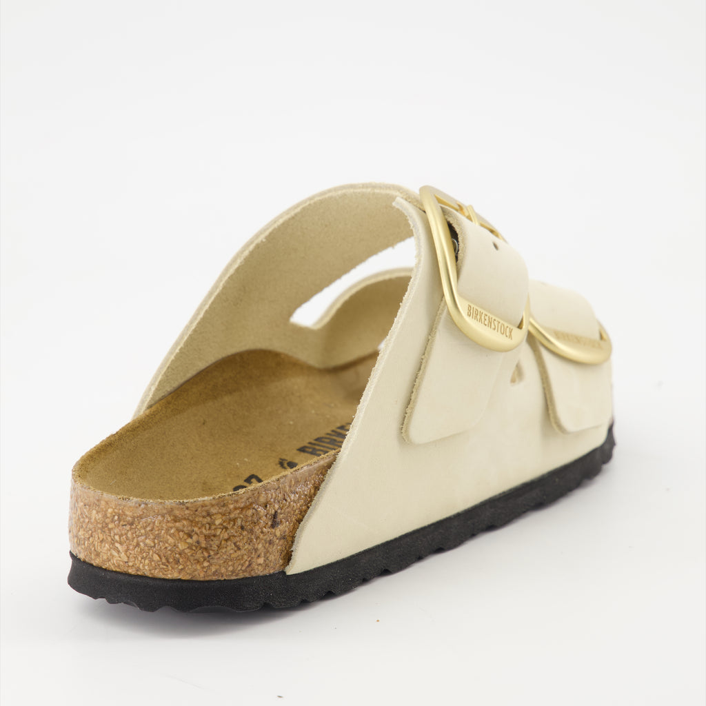 Open shoes Claquettes Arizona Big Buckle Birkenstock Beige Femme