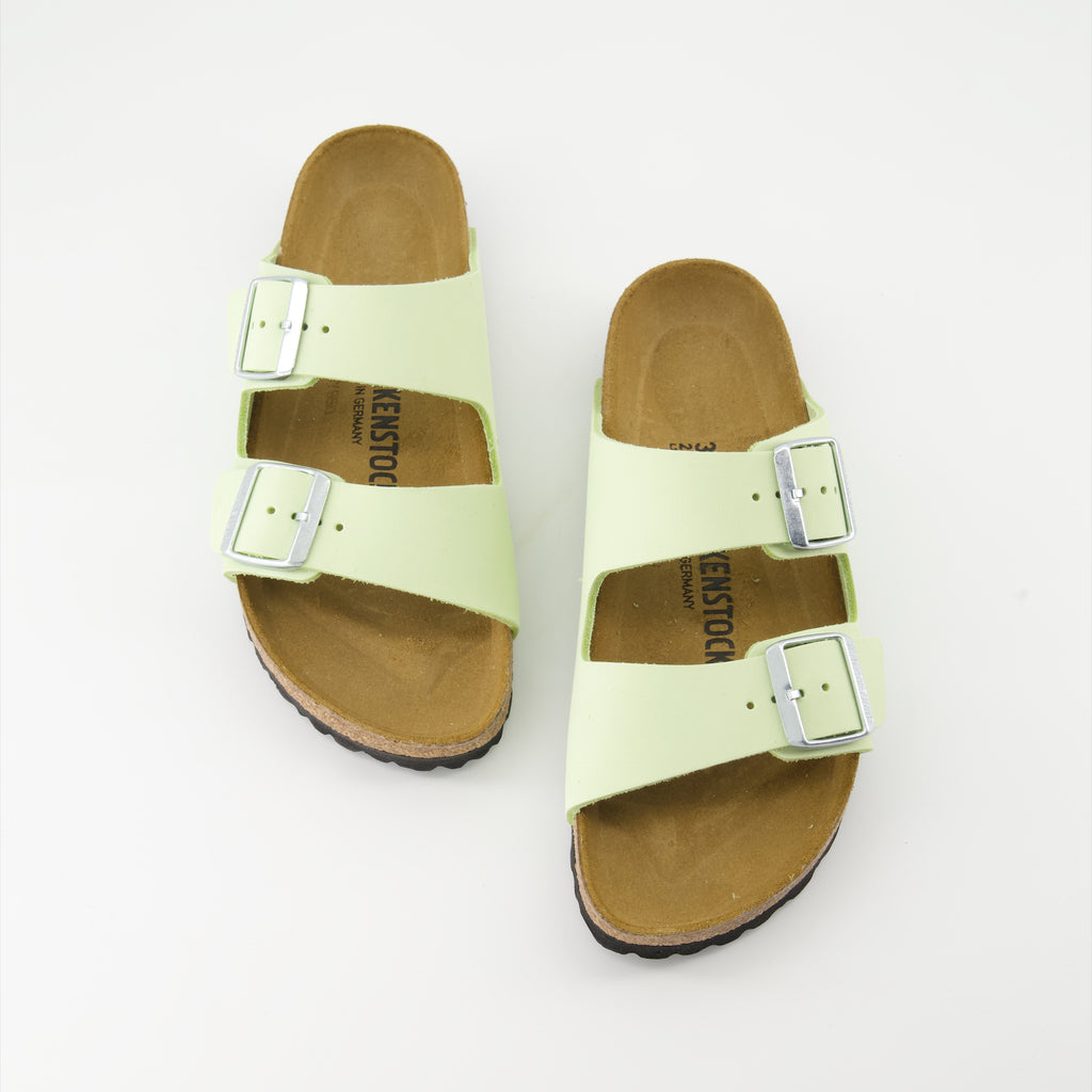 Open shoes Arizona Slippers Birkenstock Green Women