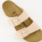 Offene schuhe Arizona Birko-Flor Hausschuhe Birkenstock Beige Femme