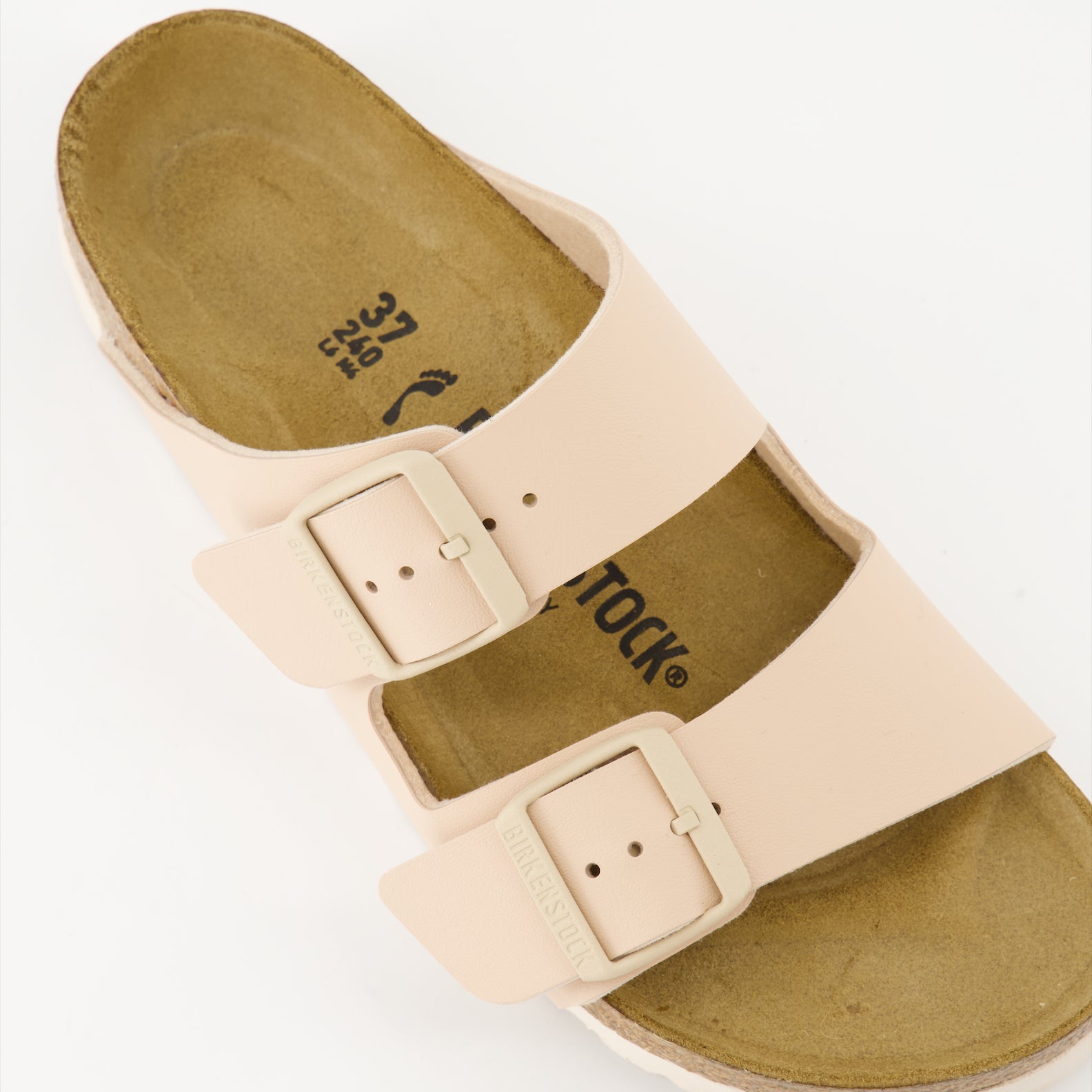 Offene schuhe Arizona Birko-Flor Hausschuhe Birkenstock Beige Femme