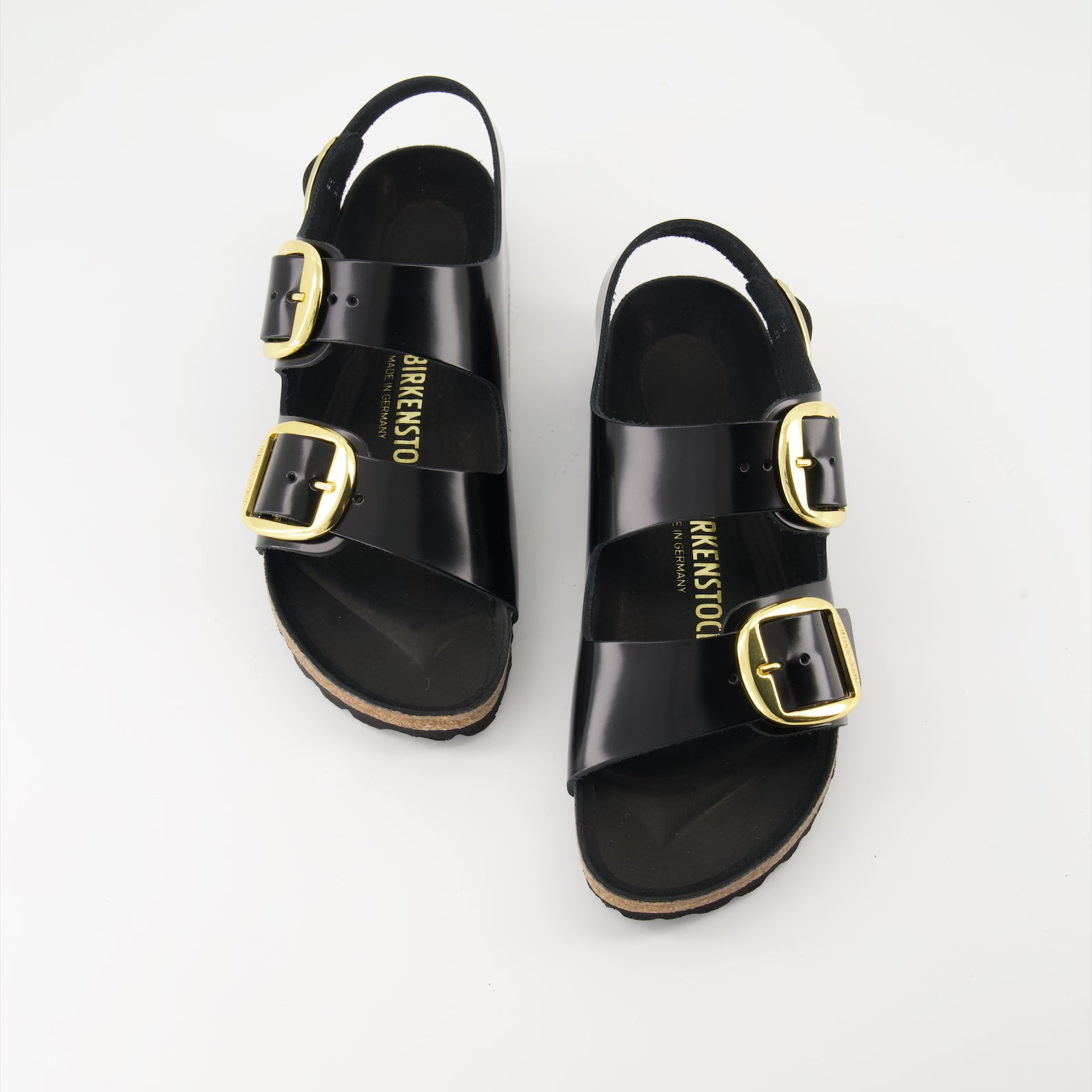 Chaussures ouvertes Sandales Milano Big Buckle Birkenstock Noir Femme