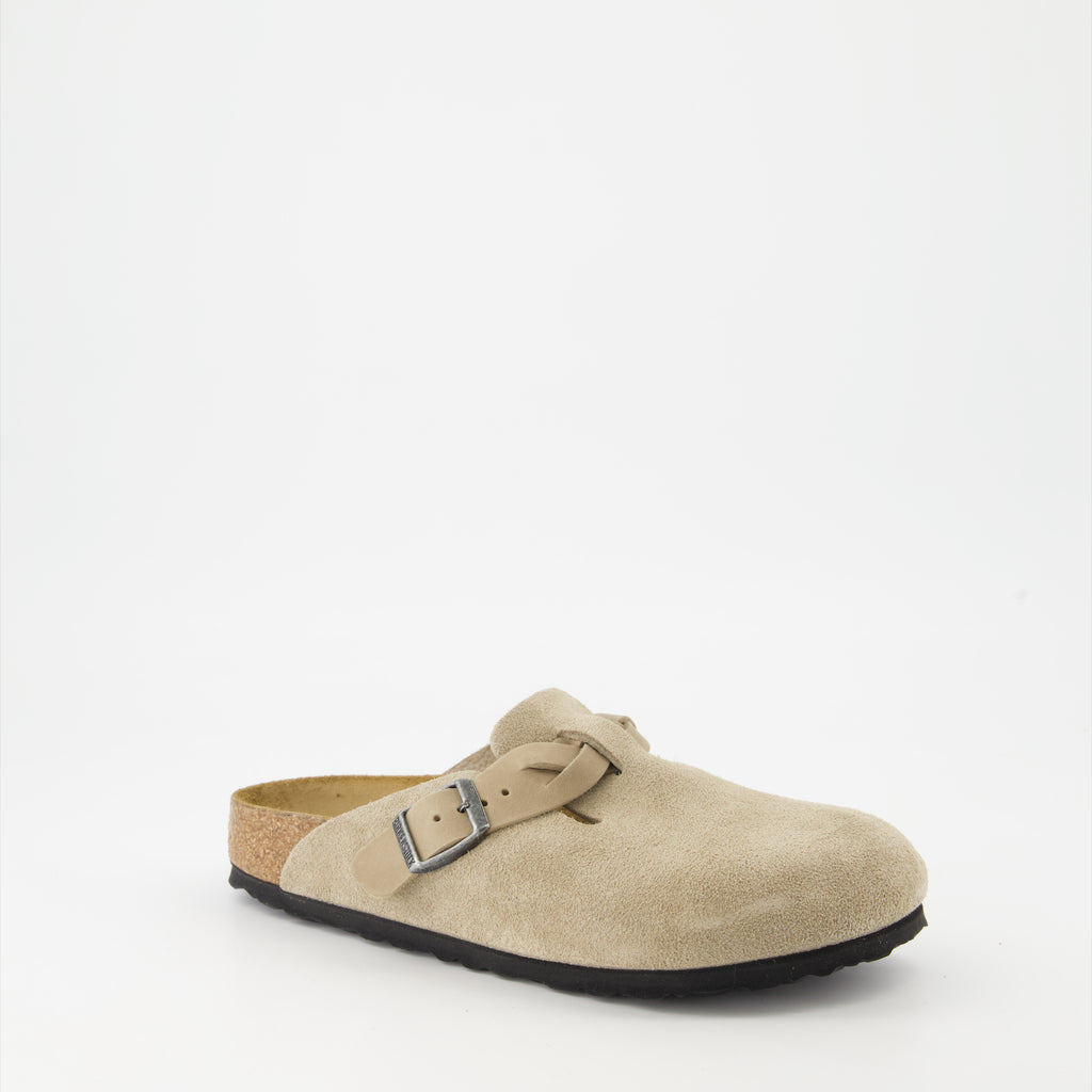 Open shoes Boston Mules Birkenstock Beige Women