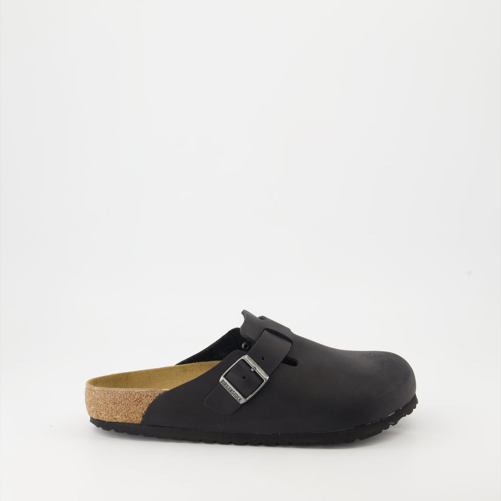 Open shoes Boston Mules Birkenstock Black Homme