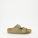 Offene schuhe Claquettes Arizona Birko-Flor Birkenstock Khaki Femme