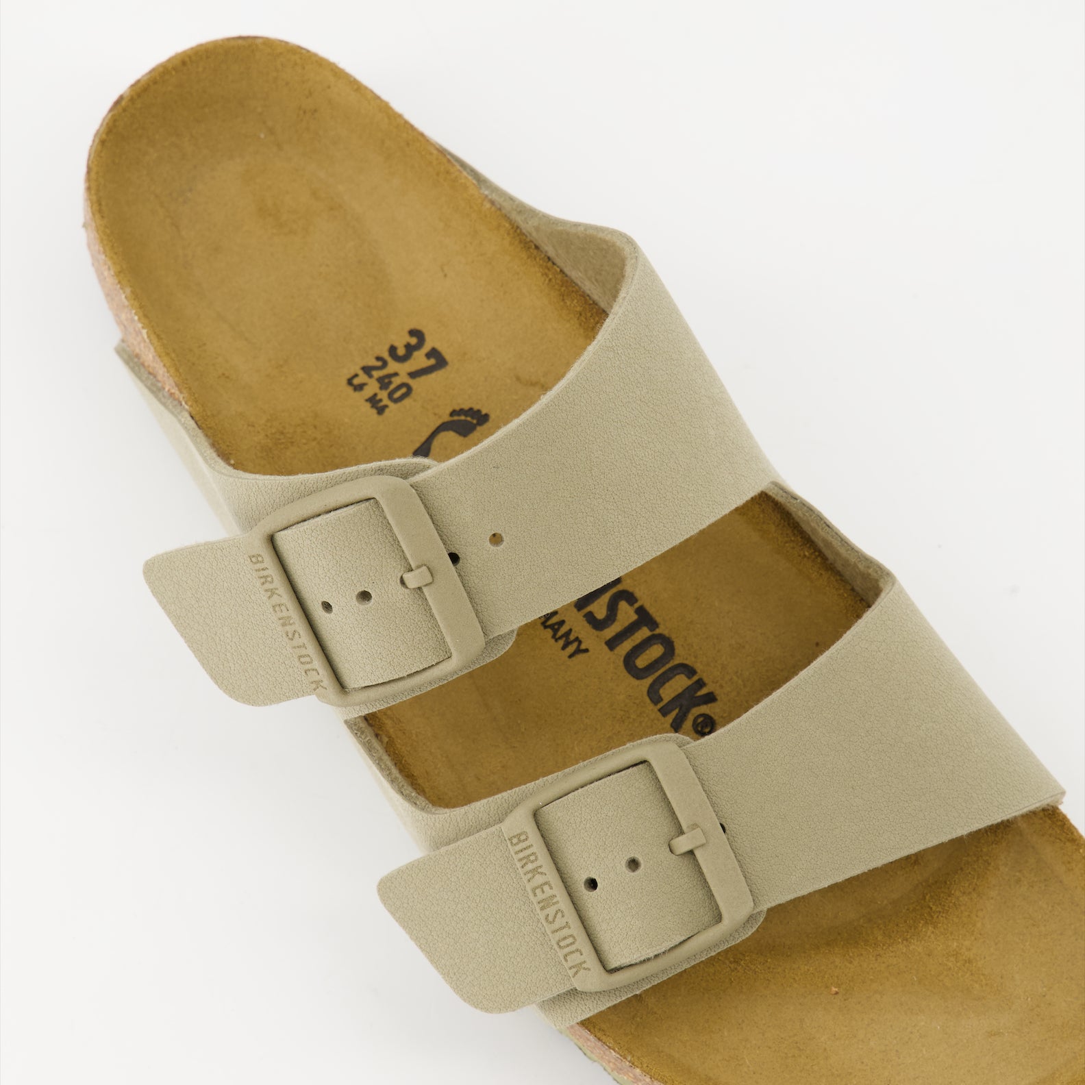 Scarpe aperte Claquettes Arizona Birko-Flor Birkenstock Cachi Femme