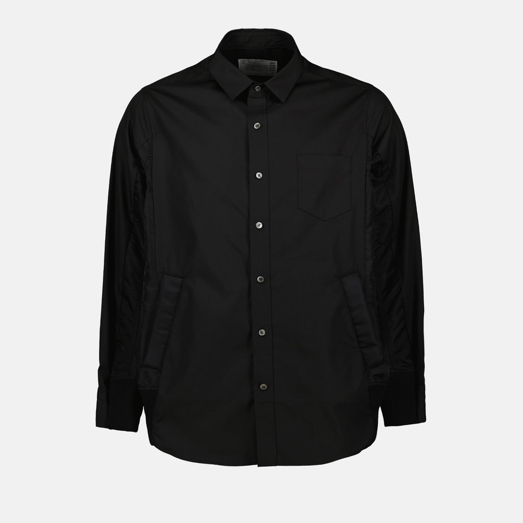 Camisas Chemise noire Sacai Negro Homme