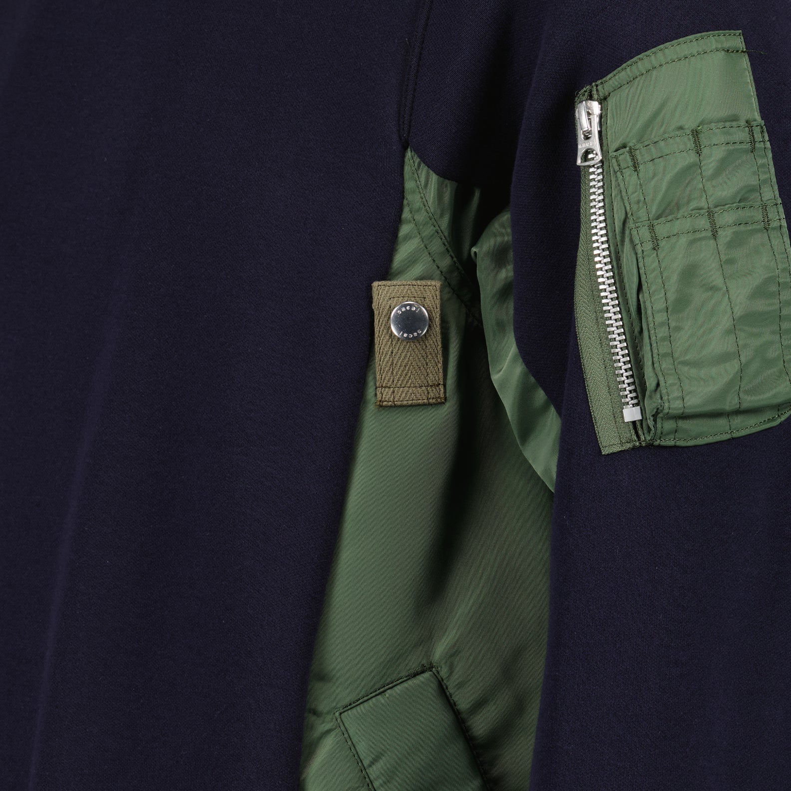 Knitwear Bi-material sweater Sacai Blue Man