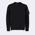 Knitwear Bi-material sweater Sacai Black Man