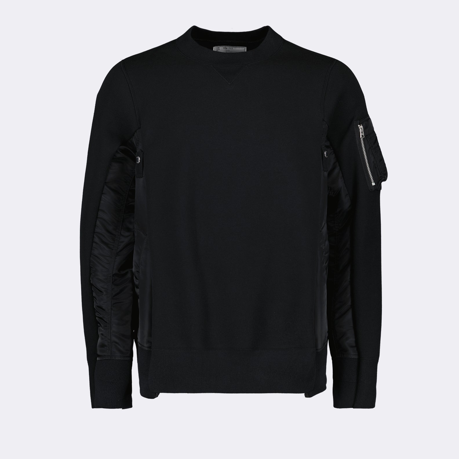 Knitwear Bi-material sweater Sacai Black Man
