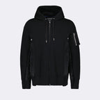 Sweatshirts Sweat zippé en nylon Sacai Noir Homme