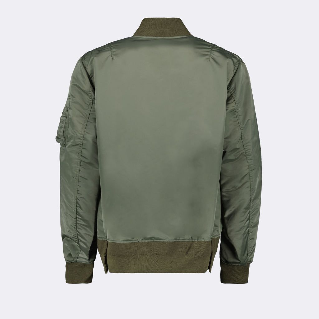 Vestes Bomber en sergé de nylon Sacai Kaki Homme