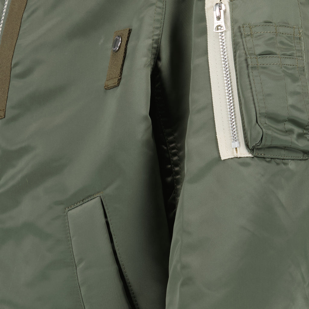 Vestes Bomber en sergé de nylon Sacai Kaki Homme