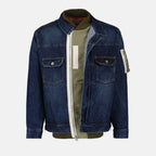 재킷 Veste hybride en denim et nylon Sacai 파란색 Homme