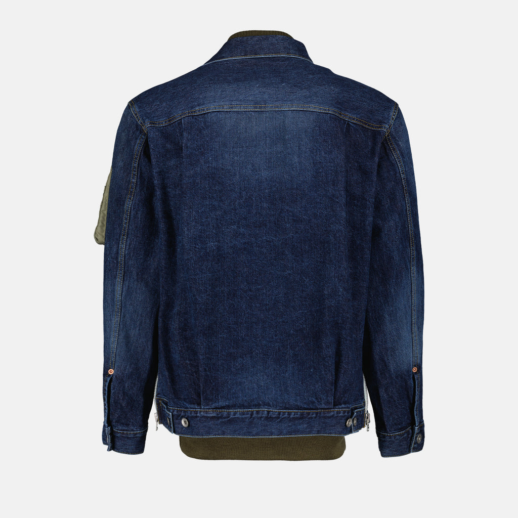 재킷 Veste hybride en denim et nylon Sacai 파란색 Homme