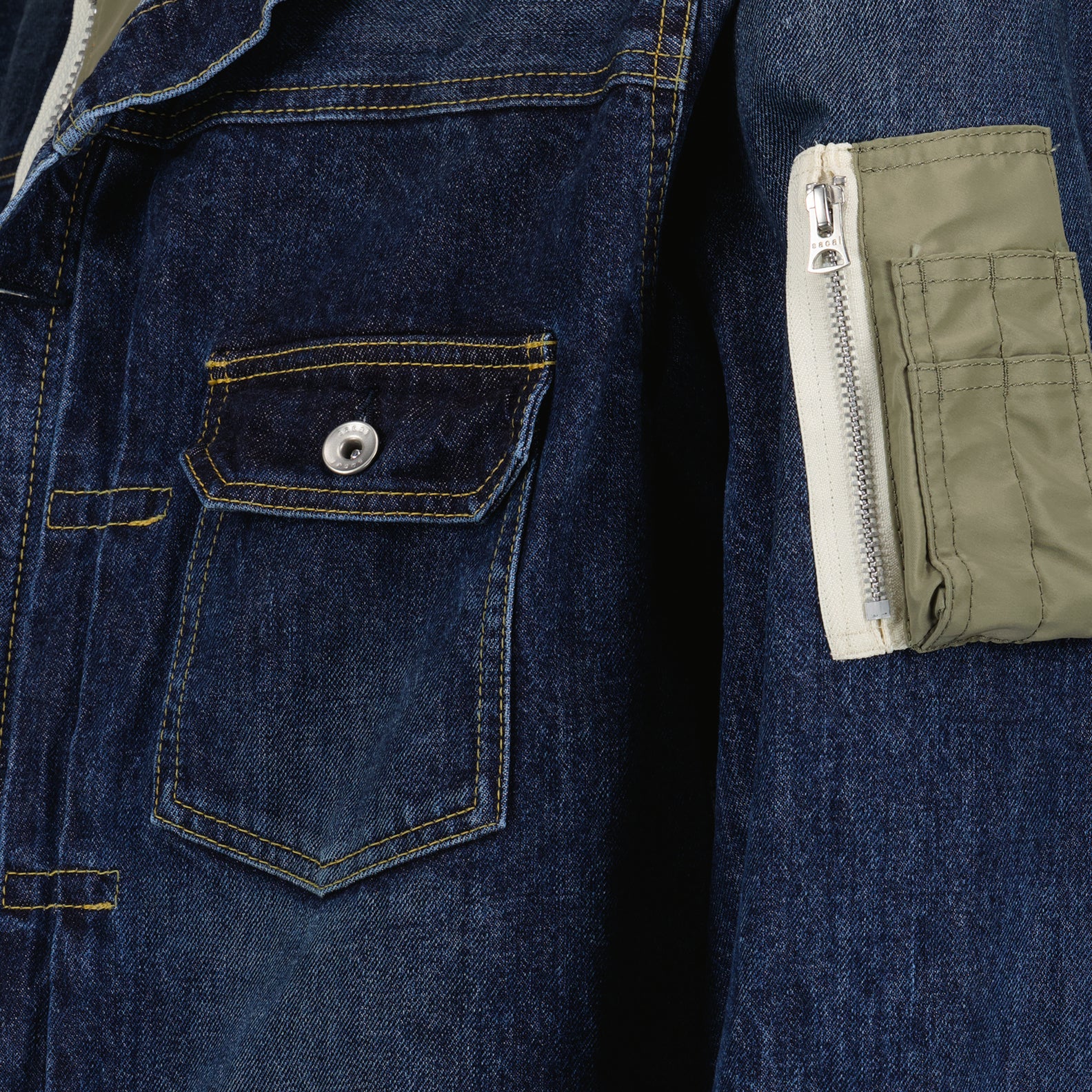 재킷 Veste hybride en denim et nylon Sacai 파란색 Homme