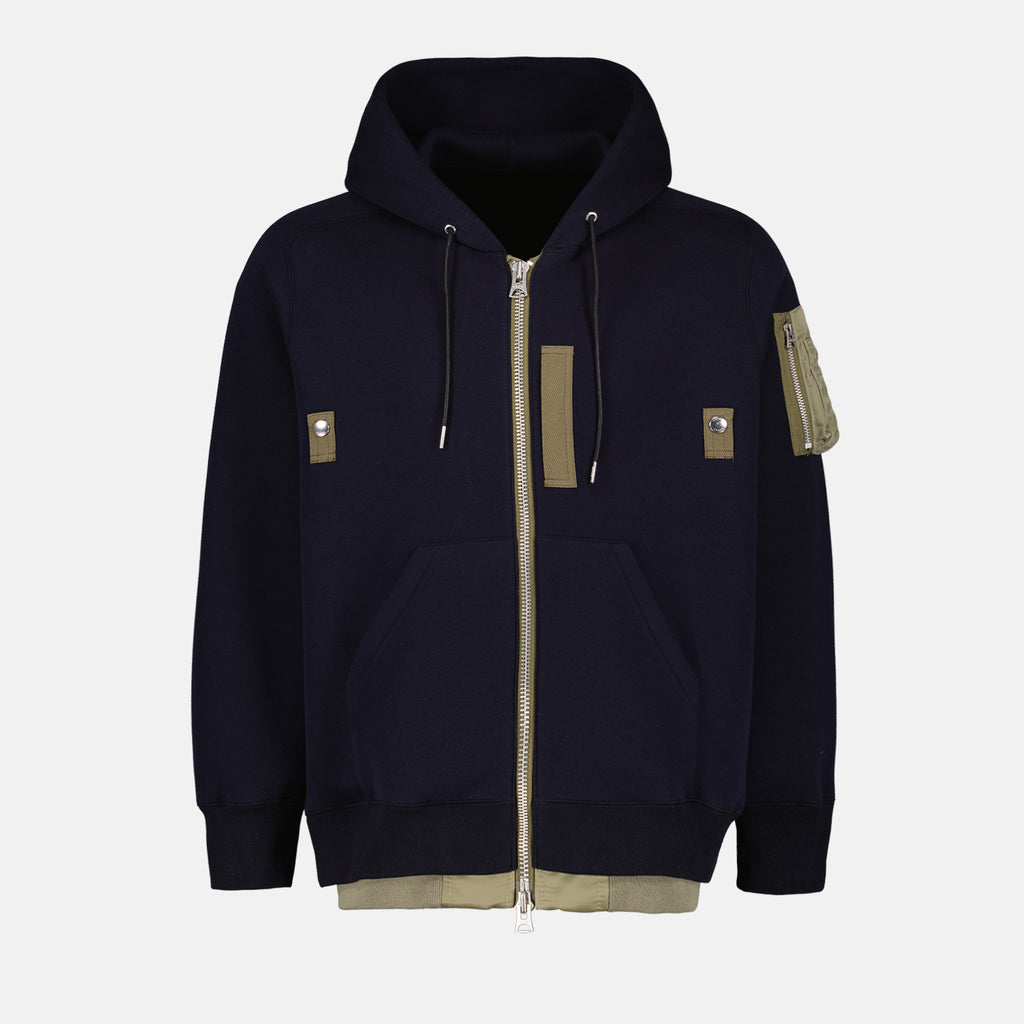 Jackets Zipped sweatshirt Sacai Dark blue Homme